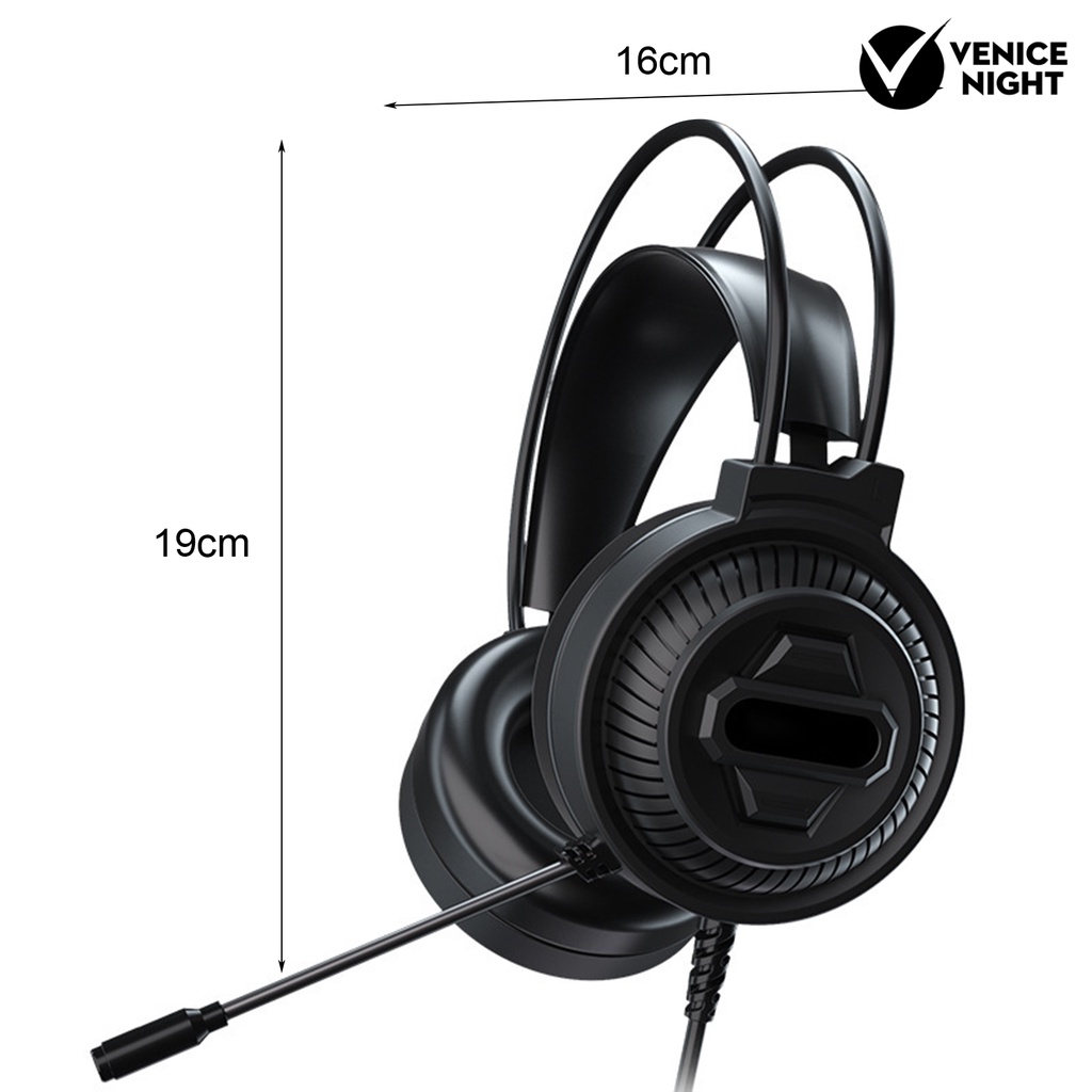 (VNEP) (Berkabel) PSH-400 Headphone Luminous Noise Reduction 3.5mm USB HiFi Stereo Gaming Headset dengan Mikrofon untuk Desktop