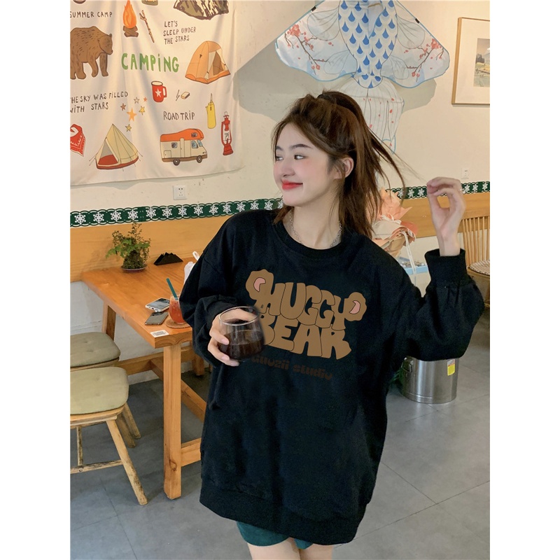 EUNII Sweater Lengan Panjang Korean Style/Hoodie Oversize/Baju Wanita/Switer Wanita