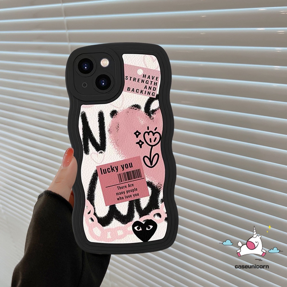 Soft Case TPU Motif Kartun Graffiti Hati Untuk iPhone 11 12 14 13 Pro MAX 7 8 Plus XR 6 6s Plus 14 Plus X XS MAX SE