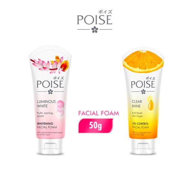 POISE Facial Foam 50gr Tube - Sabun Muka / Pembersih Wajah