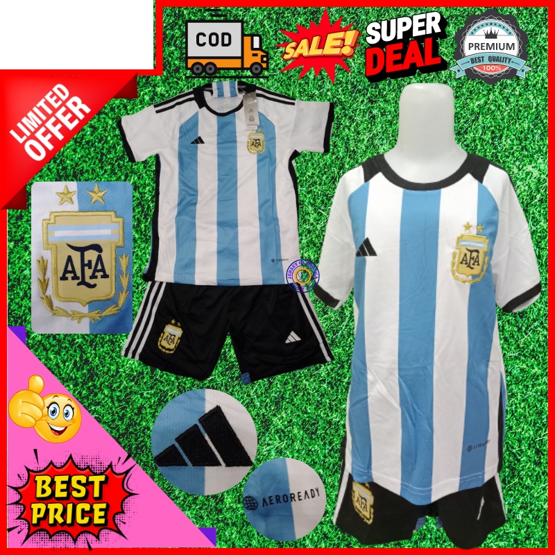 (jerseyolahraga) Jersey Baju Bola Anak Argen-tina / Setelan Baju Bola Anak Argen-tina Piala Dunia 20