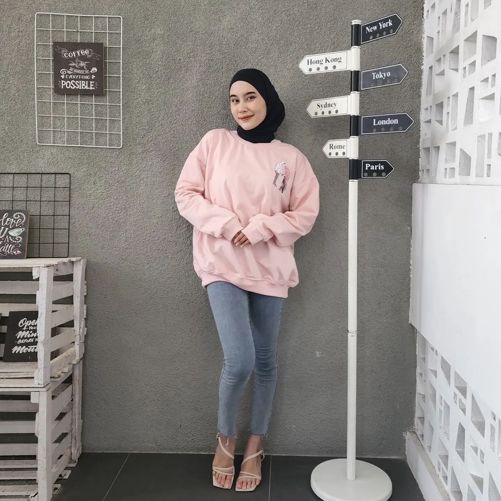 CREWNECK SWEATER HOODIE OVERSIZE | SWEATER WANITA | CREWNECK | SWEATER MURAH | CREWNECK SWEATER OVERSIZE | SWEATER OVERSIZED