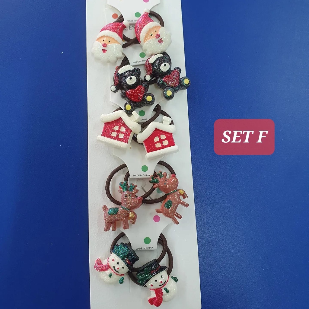 KARET CHRISTMAS IKAT RAMBUT AKSESORIS ANAK CEWEK IMPORT PERNAK PERNIK NATAL