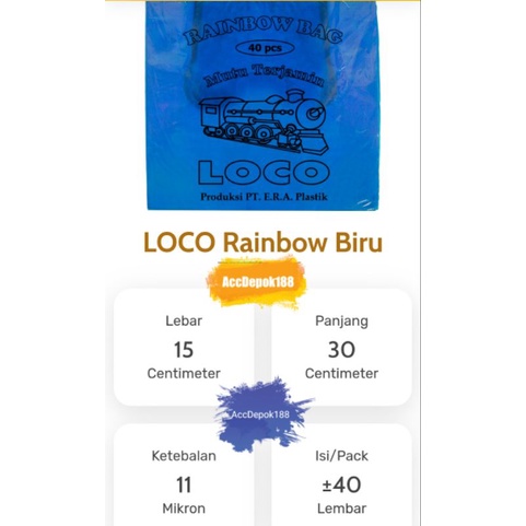 Hd Kantong Plastik Loco Rainbow Warna Warni Ukuran 15 isi 40Lembar dan ukuran 24 isi 30 Lembar