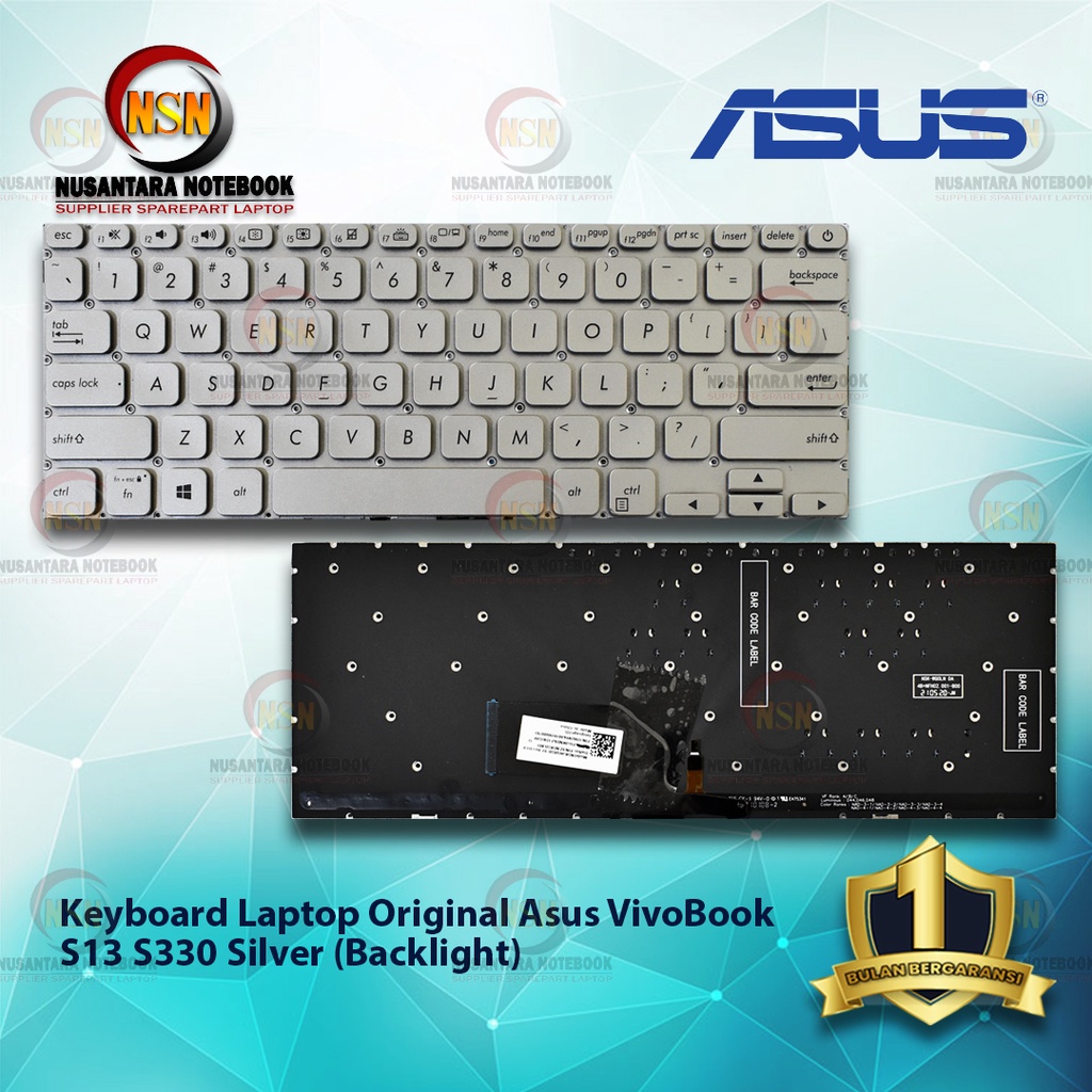 Keyboard Original Asus VivoBook S13 S330 Silver Backlight