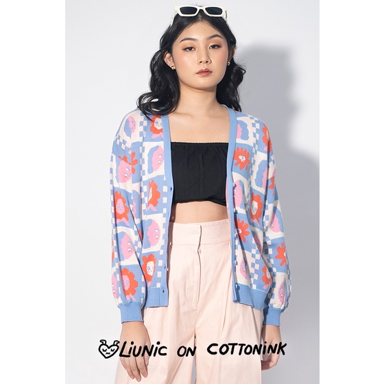 (Defect Sale) Cottonink - Cardigan Wanita Light Blue Liunic Galya