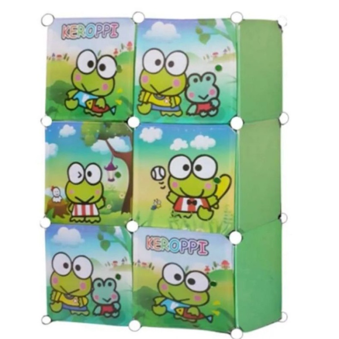 Lemari baju portable 6 pintu