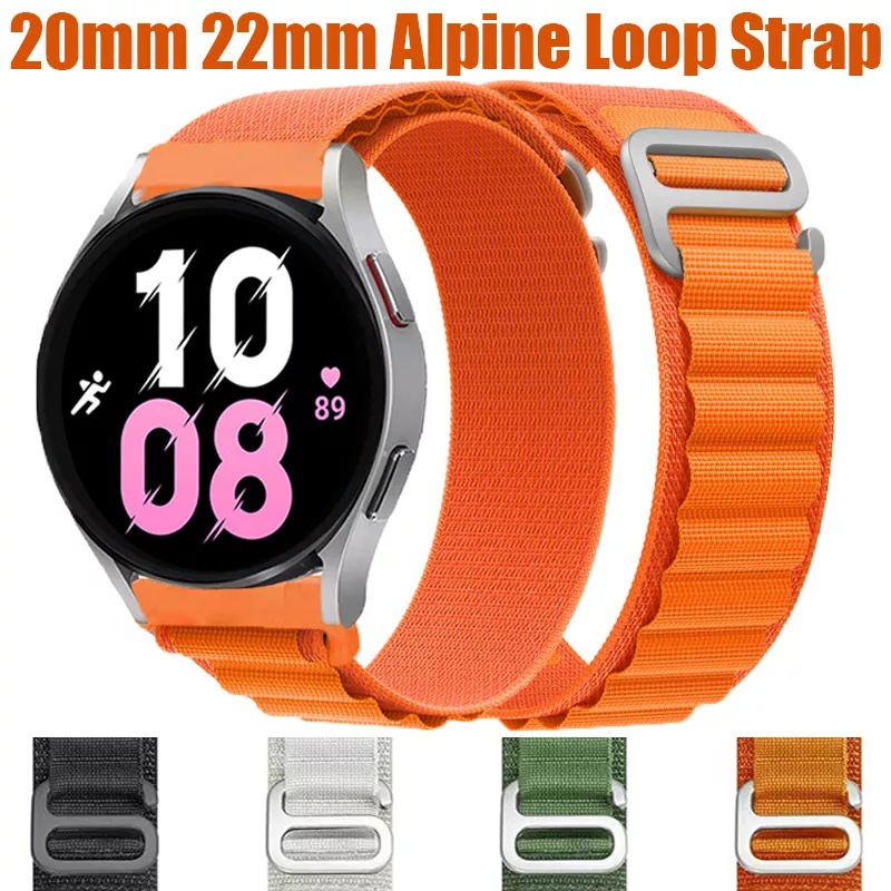 ALPINE Loop Nylon Tali Jam 20mm Strap Tali Samsung Galaxy Watch 4 5 pro ACTIVE 1 2 40MM 44MM