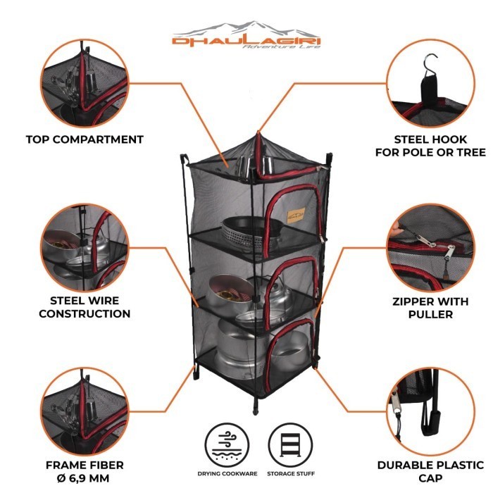 Foladable Drying Net Dhaulagiri Jemuran Lipat Jaring Camping Outdoor