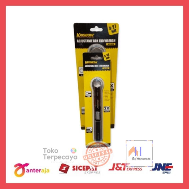 Krisbow Kunci Ring Adjustable 5-16 Mm & 5-27 Mm / Kunci Ring