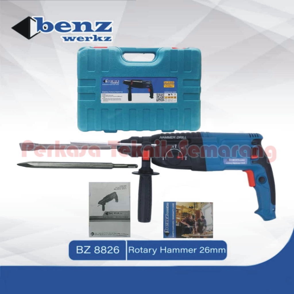 BENZ BZ8826RE MESIN BOR BOBOK BETON ROTARY HAMMER 3 MODE SDS PLUS 26MM
