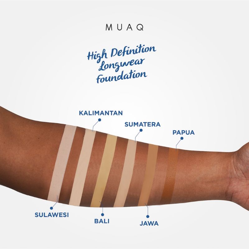 (Share in Jar) MUAQ High Definition Longwear Liquid Foundation Sumatera Jawa Kalimantan Sulawesi Papua Bali Share in Jar