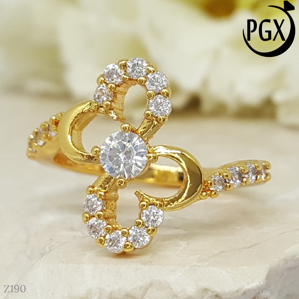 PGX Cincin Xuping Wanita Lapis Emas Aksesoris Perhiasan Fashion Premium - Z190