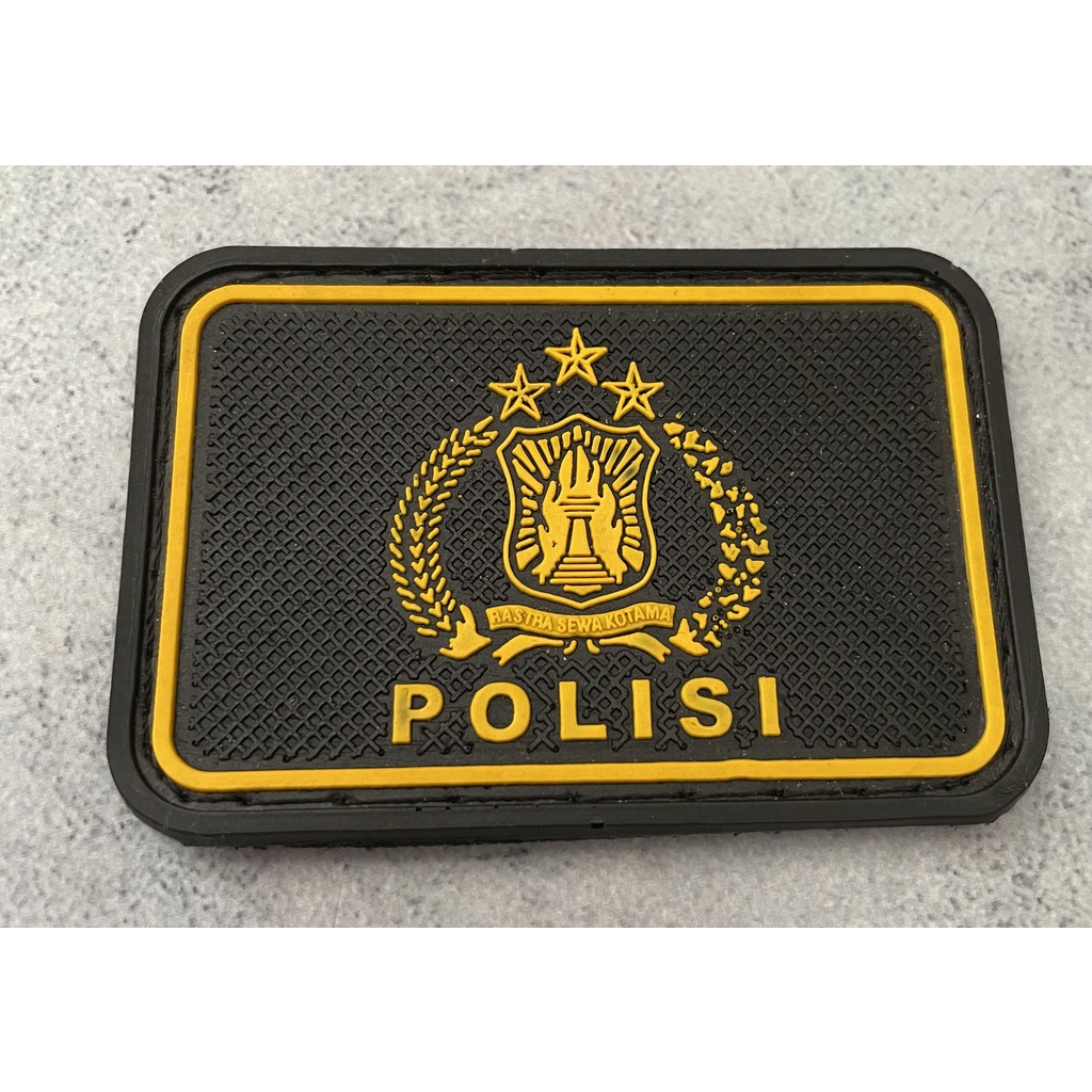 Patch Polis* (Logo+Tlsn Ku) - Patch Velcro Police - Prepetan Polis* Tribrata - Velcro Karet