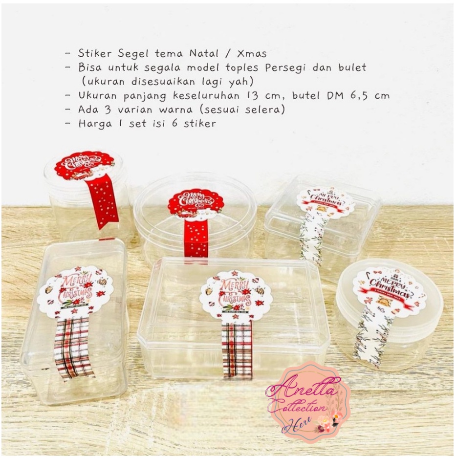 

Stiker Segel 1 sisi Tema Natal 1 set isi 6 pcs