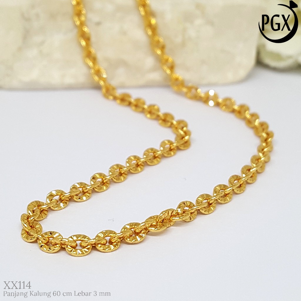 PGX Kalung Pria Wanita Xuping Perhiasan Lapis Emas Aksesoris Fashion Premium - XX114