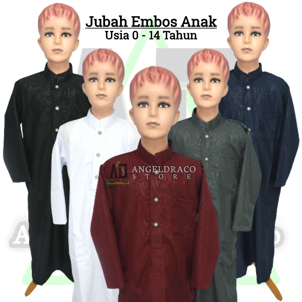 Jubah Koko Gamis Embos Anak Laki Laki Cowo Usia 0-14 Tahun