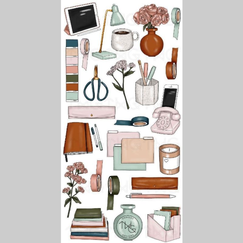 

[ COMFY ] 26 PC CUTTING STIKER AESTHETIC/ STIKERTJOUY/STIKER DECORATIF ANTI AIR / STIKER DIY
