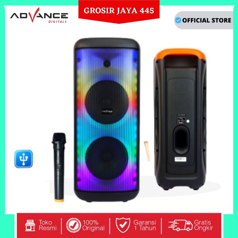 Advance KV-8290 Speaker Aktif Bluetooth 8&quot; Free 1 Mic Karoke RGB Light / Speaker Karaoke