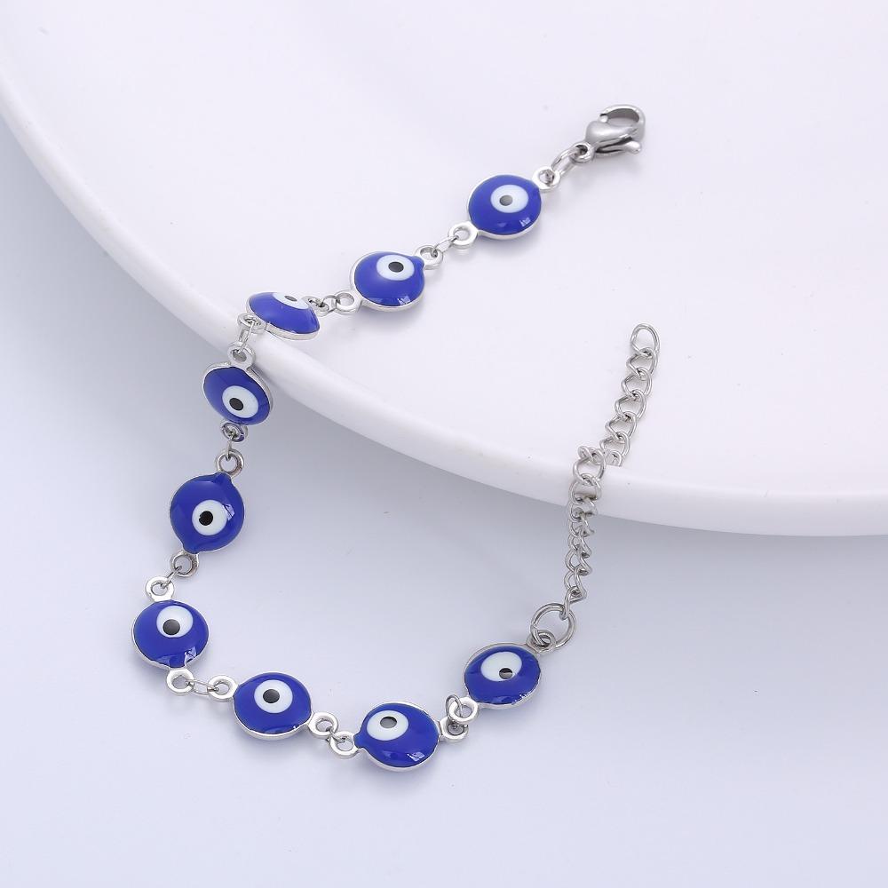 Needway   Evil Eye Gelang Pasangan Retro Persahabatan Manik Gaya Turki Korea Tangan Rantai