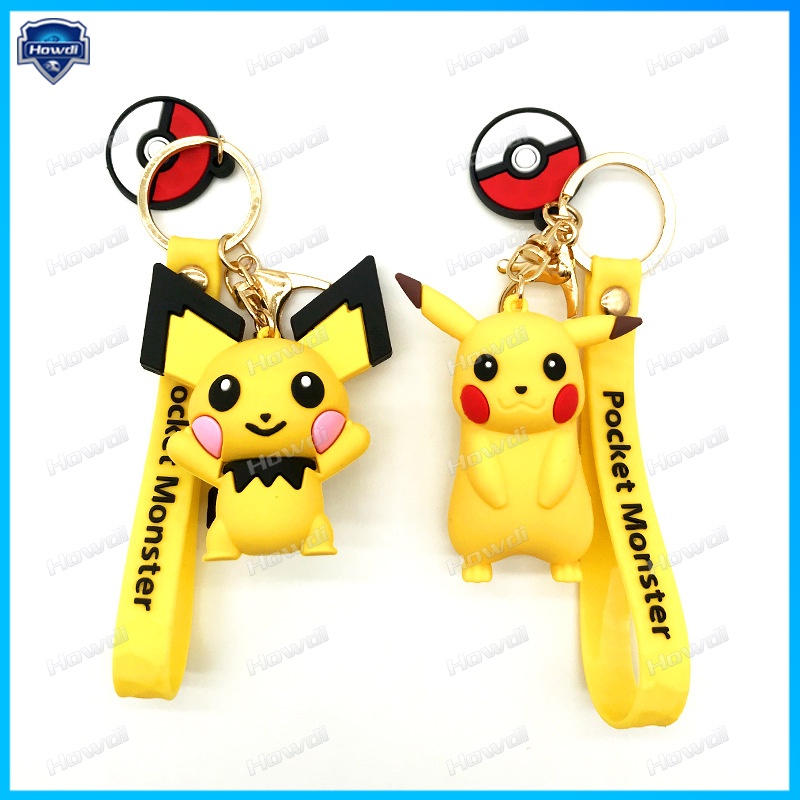 Pokemon Gantungan Kunci Action Figure Keyring TOMY Lucu Psyduck PVC Kartun Pokemon Figure Liontin Model Boneka Hadiah Mainan Anak