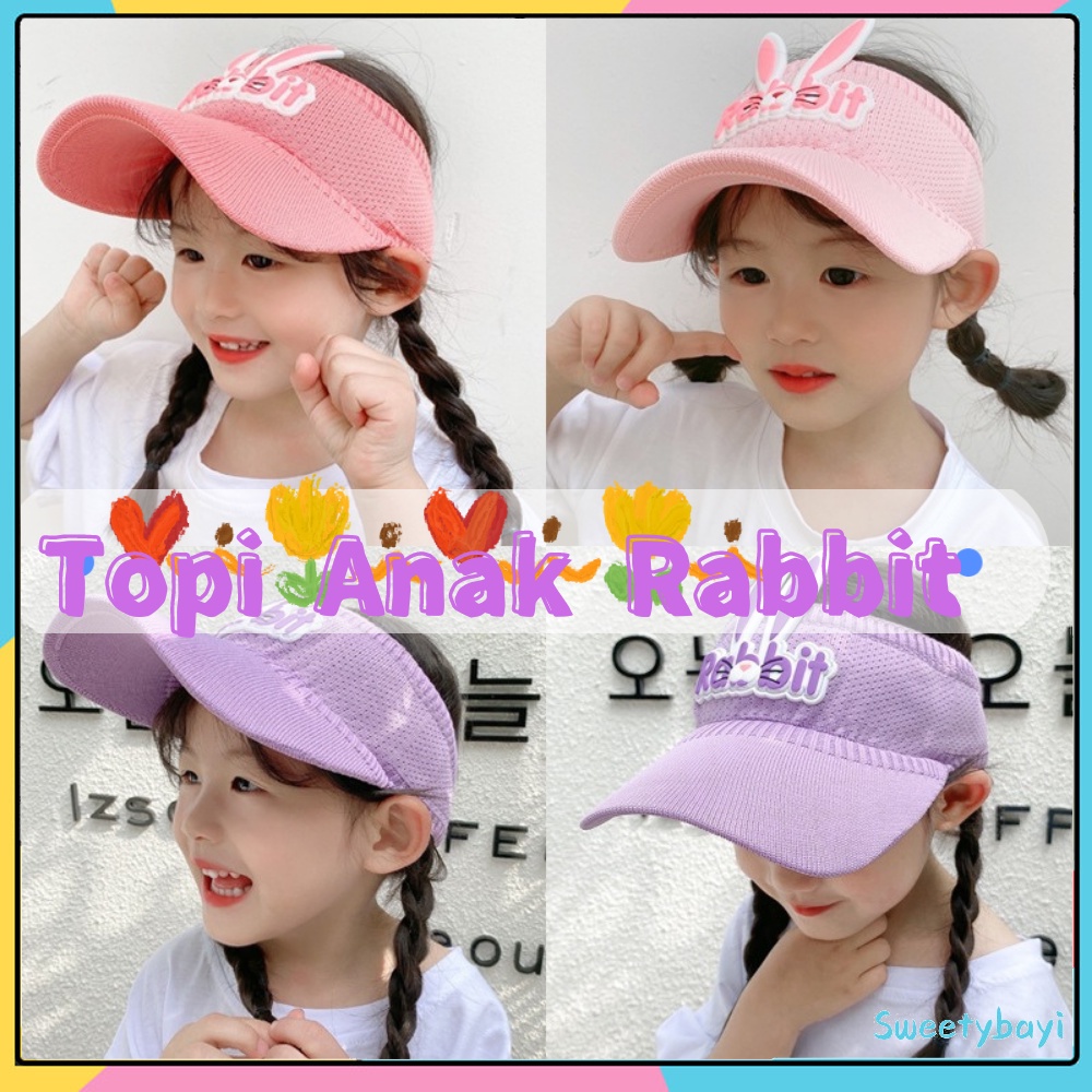 SweetyBayi Topi pantai anak Topi rajut anak kelinci Topi baseball golf anak anti UV kids hat