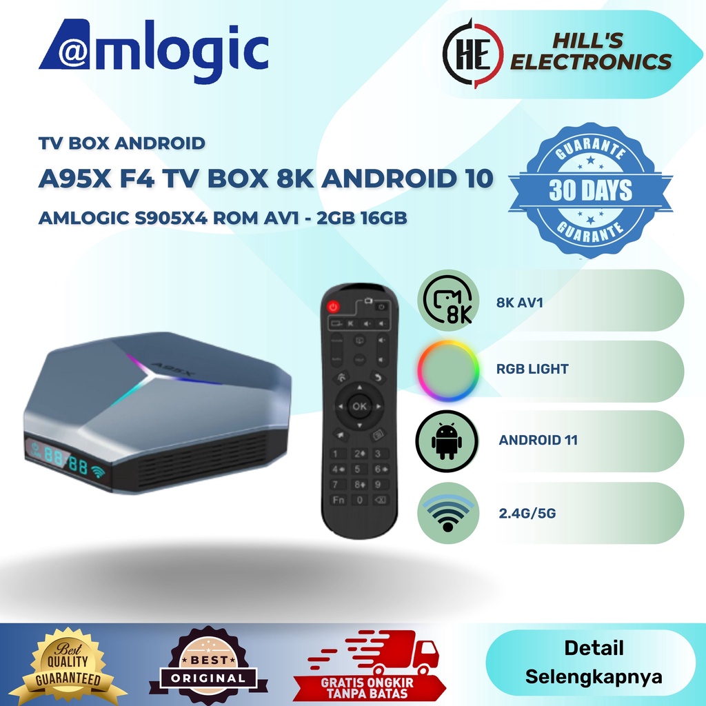 Tv Box Android A95X F4 TV Box 8K Android 10 Amlogic S905X4 ROM AV1 - 2GB 16GB