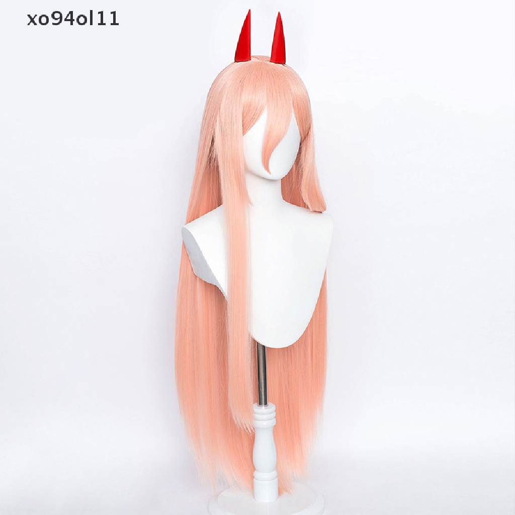 Wig Rambut Sintetis Model Panjang Warna Oranye Pink Tahan Panas Untuk Cosplay Anime Power Makima