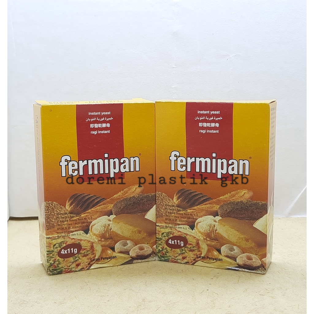 

[ 1 box ]Fermipan / Ragi instan kering 4x11gr = 44gr / Ragi kering sachet fernipan