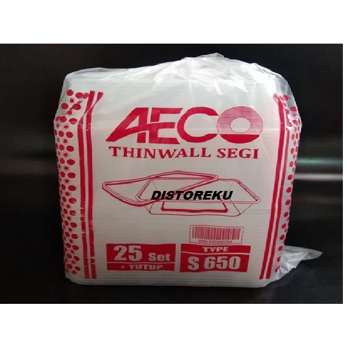 THINWALL SEGI WADAH MAKAN TEMPAT BOX MAKAN MICROWAVE AECO S650 25PCS