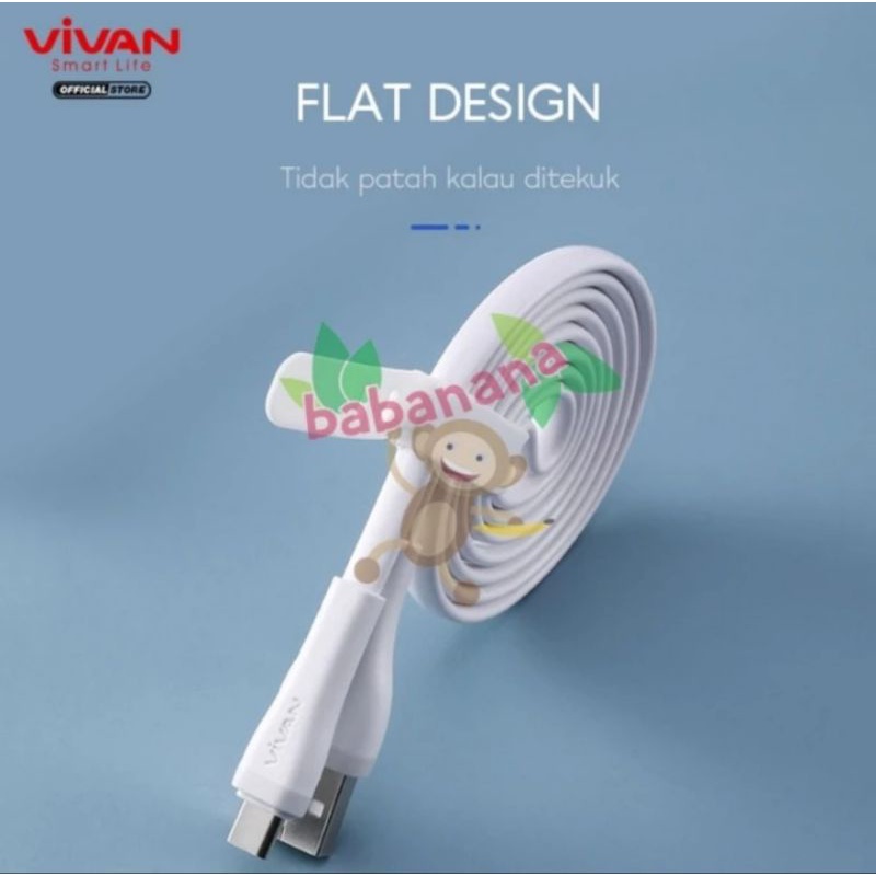 Vivan Kabel USB to Type-C 2.4A Fast Charge SC100S 100cm cable casan