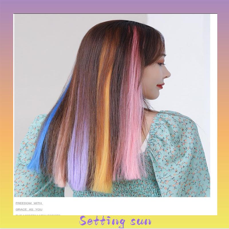 Wig Rambut Palsu Colourful Extention Wig Rambut Palsu Wanita Aksesoris Wanita TN