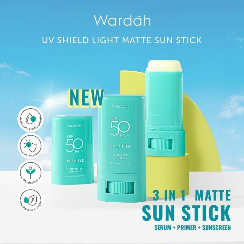 ★ BB ★Wardah UV Shield Light Matte Sun Stick 22gr - Sun Screen SPF 50 PA++++
