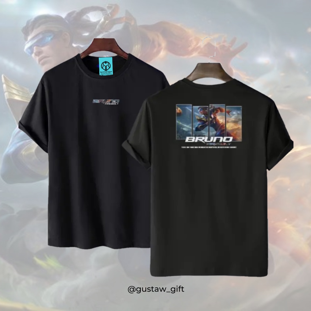 GG T-Shirt BRUNO skin Firebolt Mobile Legends Kaos Custom Katun Slim-fitting