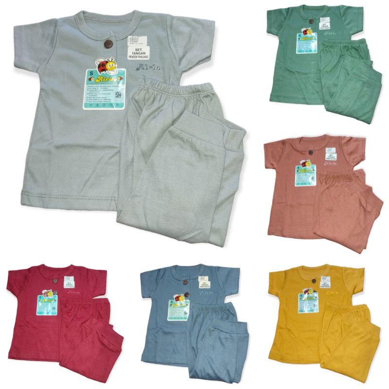 familia | CP Setelan Piyama Airin Baby Polos | Baju Tidur Bayi | Termurah