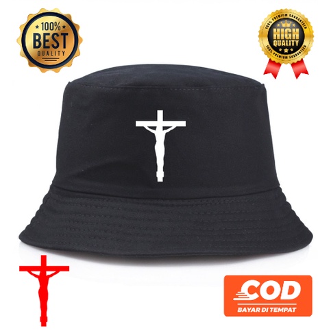 Topi bucket hat Logo Salib premium termurah bucket hat ithinkclothing
