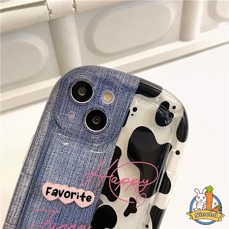 Redmi 12C A1 A1+ 10C 10A 10 9A 9C 9T Redmi Note 11 11s 10 10s 9 9s Pro Xiaomi 11 Lite Poco X3 Pro NFC Puzzle Denim Berkualitas Tinggi Motif Susu Casing Ponsel Airbag Shockproof Soft Case Cover Pelindung