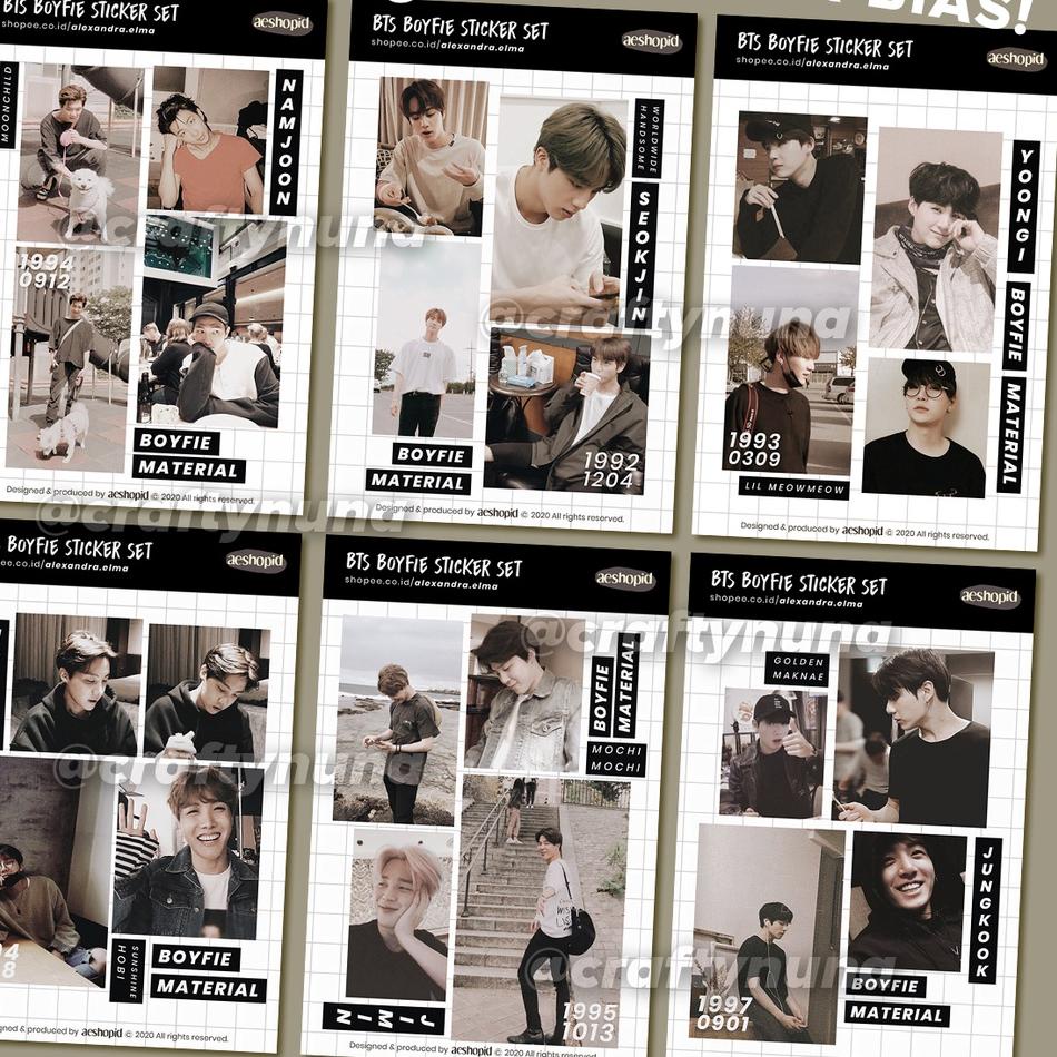 

៛ (BT-002) BTS BOYFIE AESTHETIC STICKER SET by Crafty Nuna bf boyfriend aesthetic stiker case hp custom ㅁ