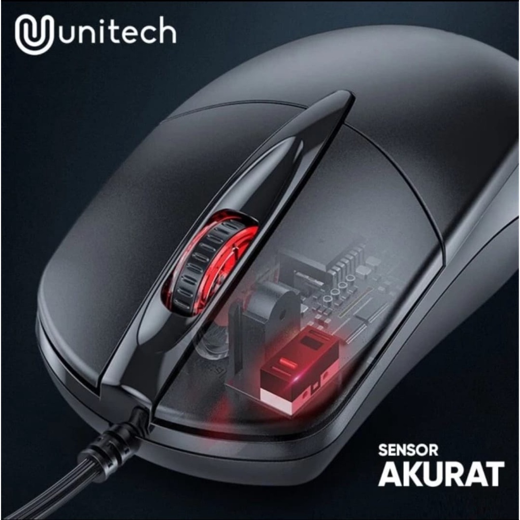 Mouse Wired Optical Unitech G3 USB Kabel 1000DPI