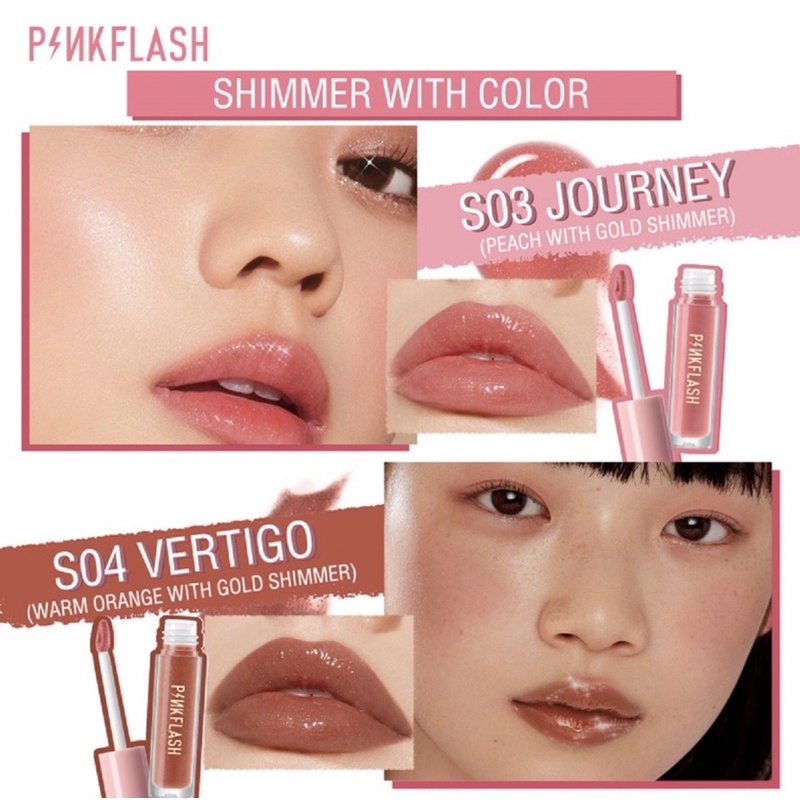 PINKFLASH  OhMyGloss Moisturizing Shine and Shimmer Plumping Lip Gloss Liquid | PINK FLASH Watery Glam Lip Gloss Lipstick Super Glossy