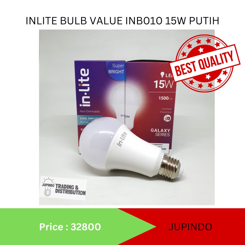 Lampu LED INLITE BULB VALUE INB010 15W PUTIH - lampu led puti - lampu led inlite - inlite