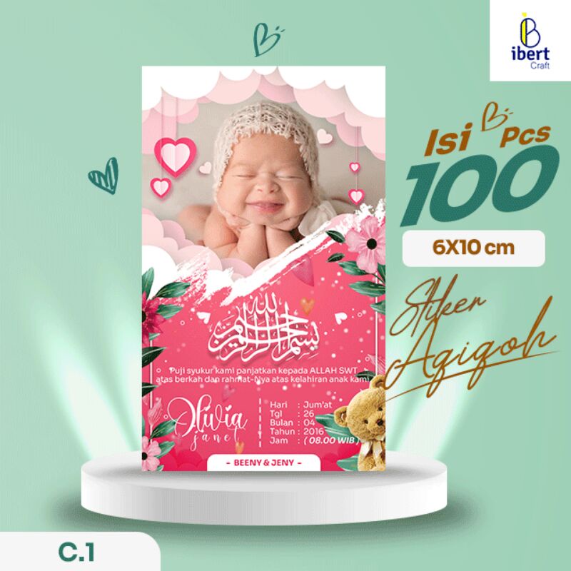 

STIKER AQIQOH/TASYAKURAN ( 1 PACK: ISI 100 PCS )