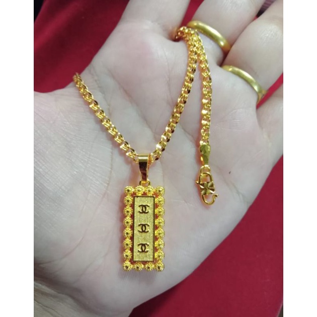 kalung rangkap cc bunga 60cm lapis emas 24k
