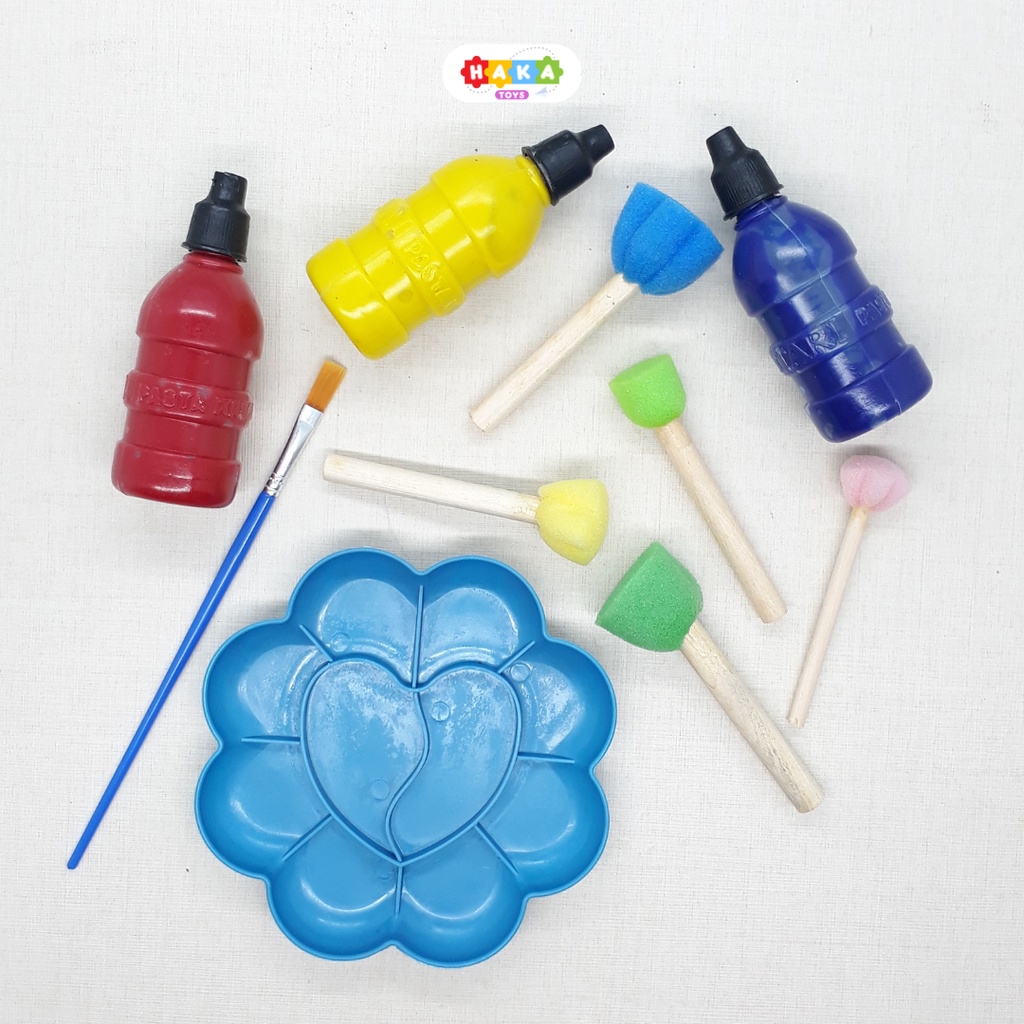 

Painting Kit 1 / Pasta Mentari + Kuas + Palet + Spons Bunga Art PAINTING SET / Paket Melukis anak haka toys