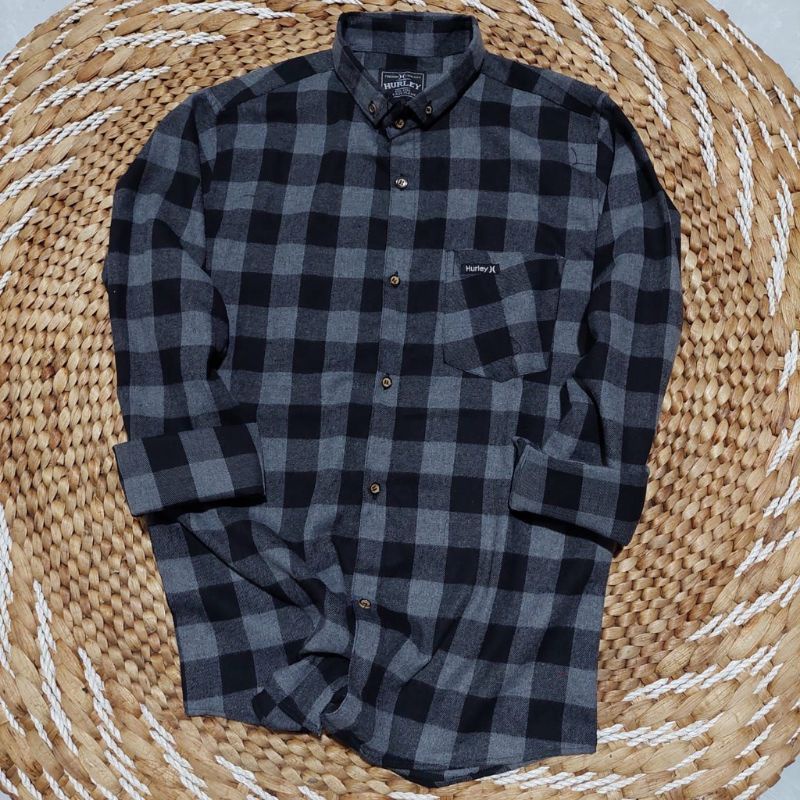 Kemeja Flanel Pria Import Distro Lengan Panjang  Hem Flanel