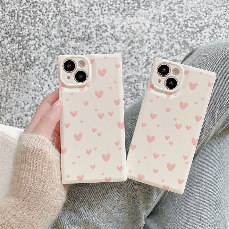 Casing Soft Case Motif Hati Pink Untuk IPhone 12 13 14 11 Pro Max Gghhb