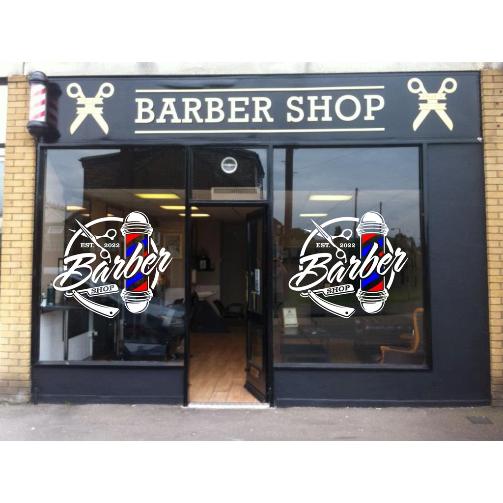 

STICKER CUSTOM NAMA BARBERSHOP BARBER SHAVE CUTTING