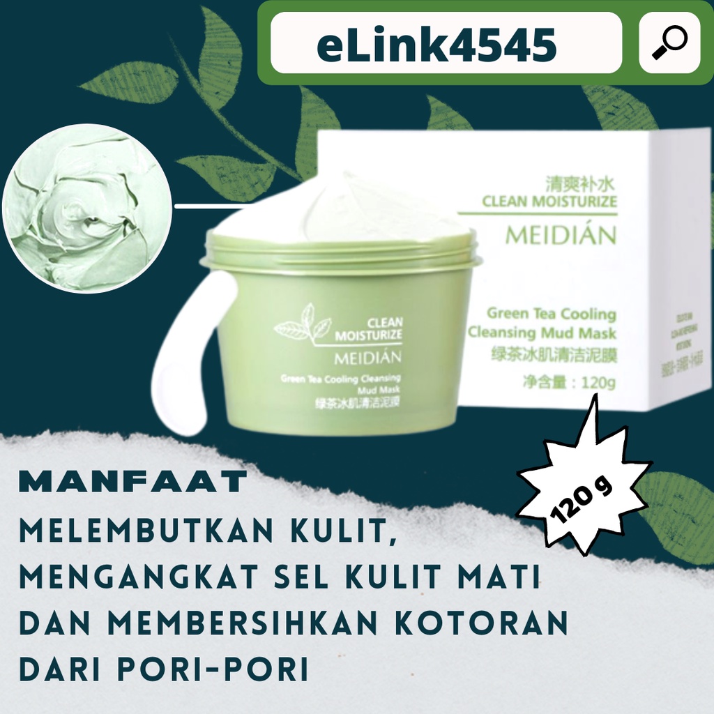 Meidian Masker Wajah Glowing Dan Putih /100% 𝗢𝗥𝗜𝗚𝗜𝗡𝗔𝗟 𝗠𝗔𝗦𝗞𝗘𝗥 𝗚𝗥𝗘𝗘𝗡 𝗧𝗘𝗔/Masker Wajah Green Tea Clay Mask Untuk Jerawat Komedo Dan Bruntusan Sehingga Mencerahkan Kulit