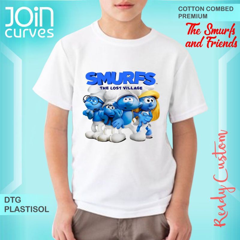 kaos anak dtg smurf