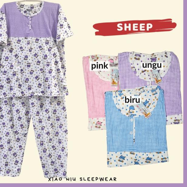 Setelan Baju Tidur Kaos Jumbo Celana Panjang Siu Lie - Flower, Kuning